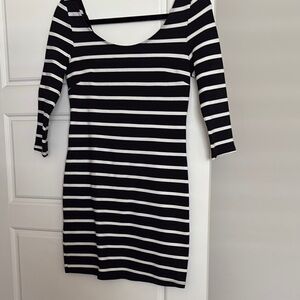 Black and White Striped Dress